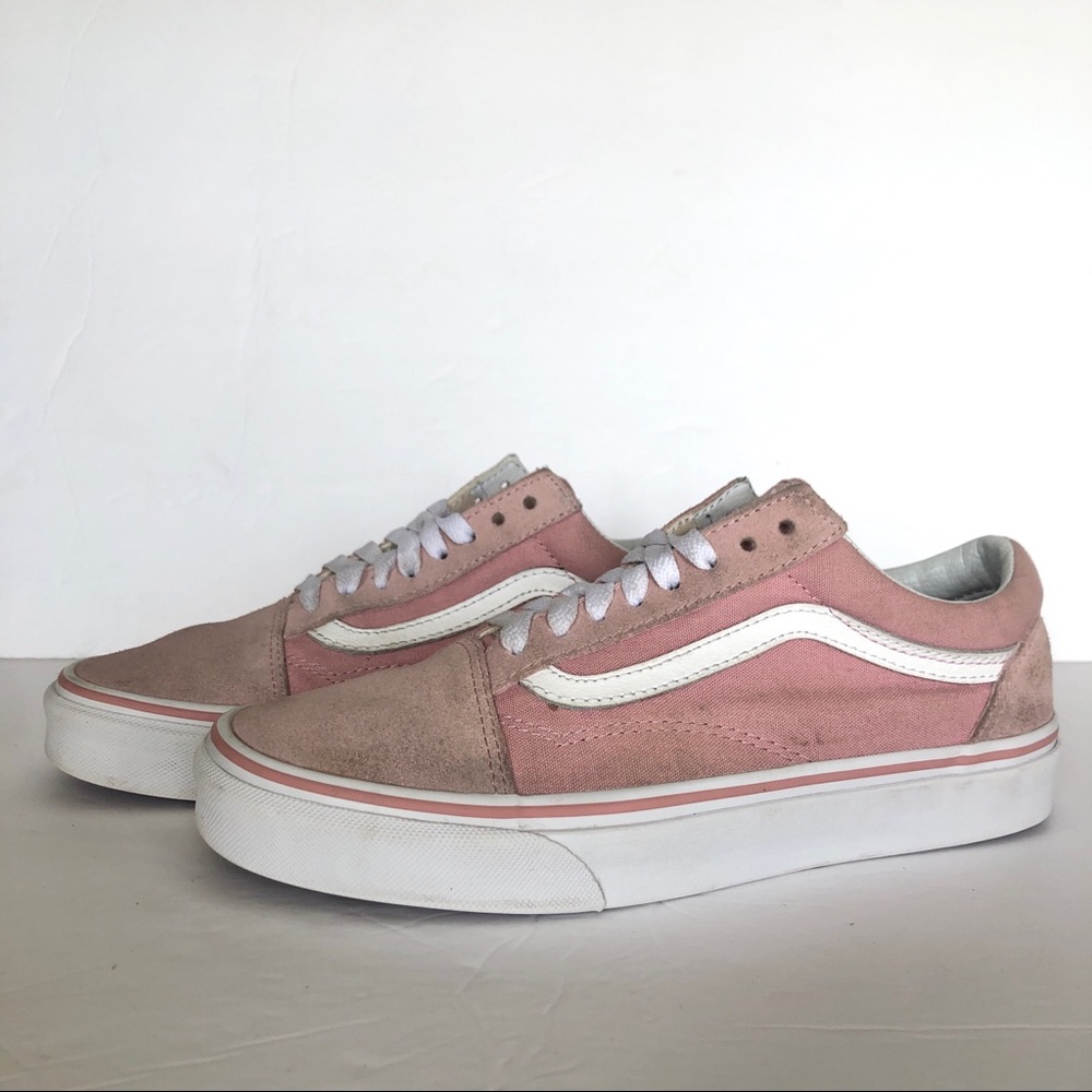 Vans Authentic Pink Suede Canvas Low Top Women Shoes 8